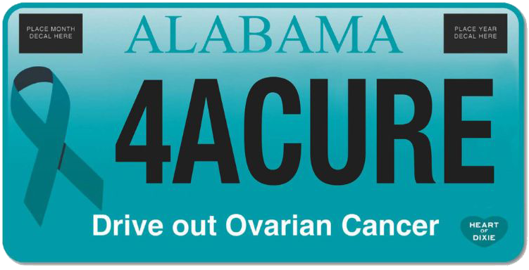 Drive Out Ovarian Cancer car tag