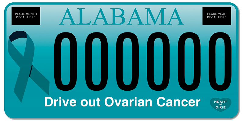 Drive Out Ovarian Cancer car tag